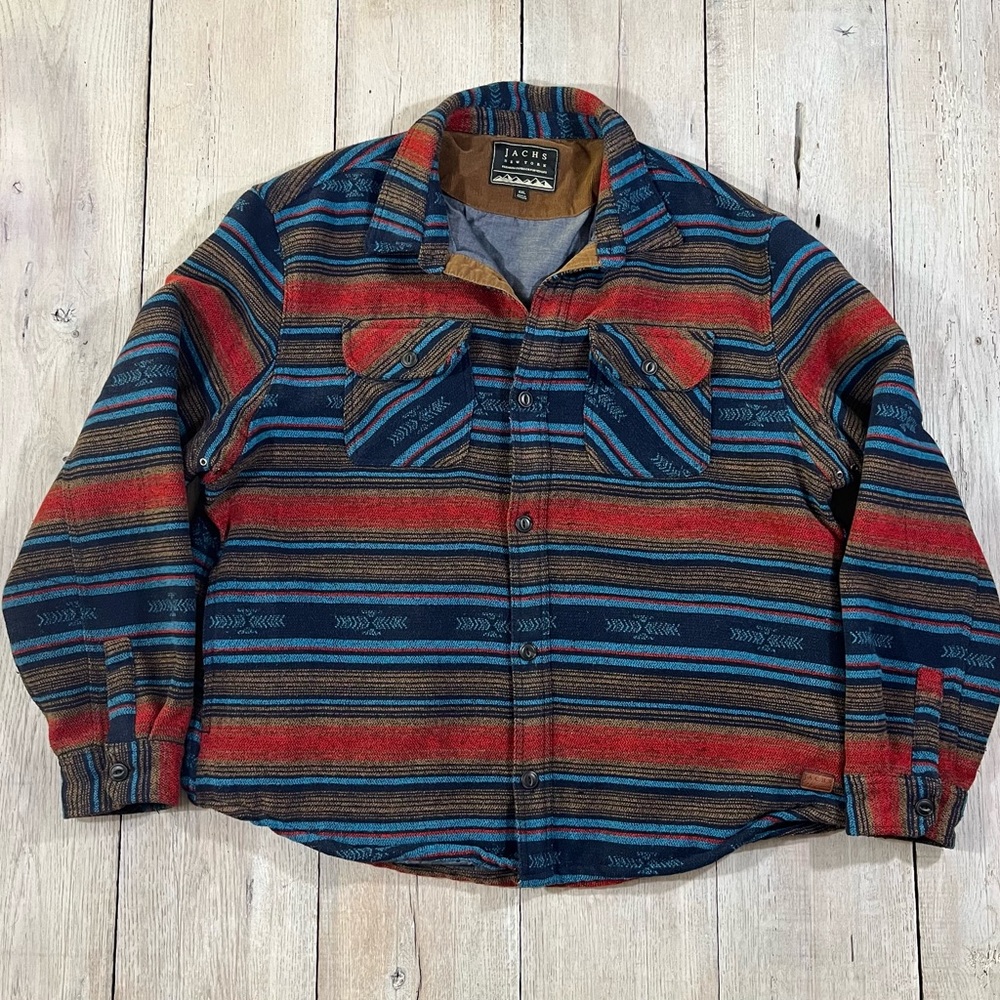 Jachs of New York Men's Long Sleeve Button Up South Western Shirt Jacket XXL
